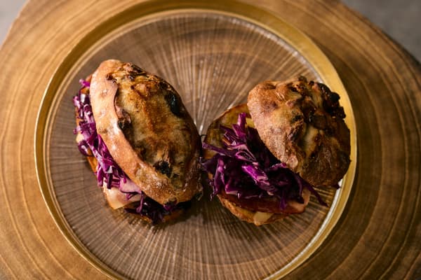 Purple Cabbage and Bacon Sandwich