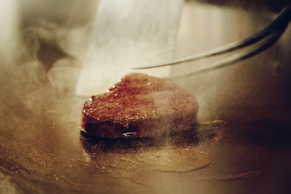Teppanyaki dinner course dish