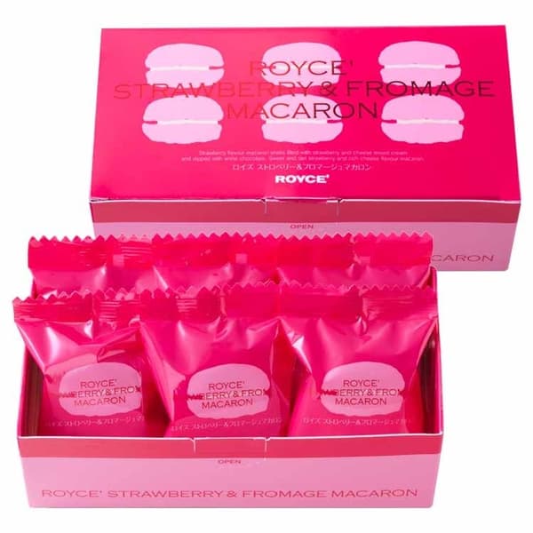 草莓&奶酪马卡龙特写