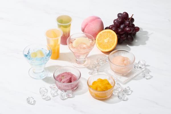 La Maison Shirogane 的雙層水果果凍與冷凍雪酪