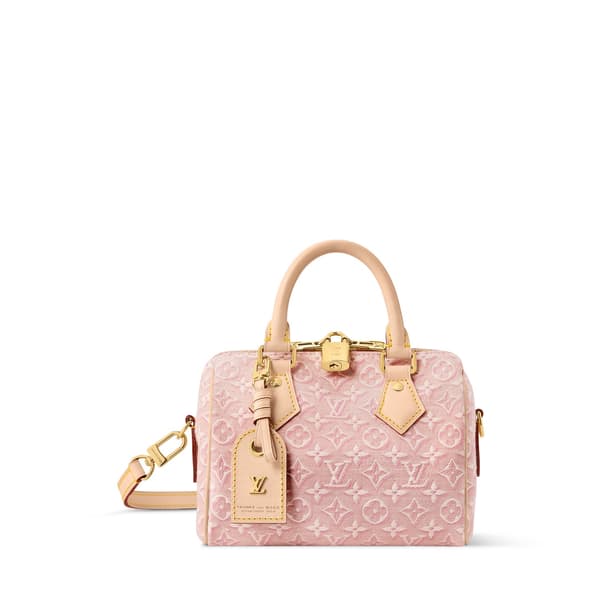 Louis Vuitton Speedy Bandoulière 20 dalam Monogram Emblem Rose Ruban
