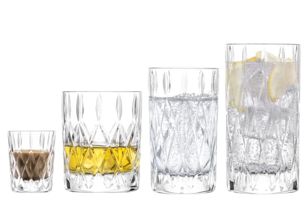 Serie Age — Shot, Whiskey, All-Round y Long Drink (de izquierda a derecha)