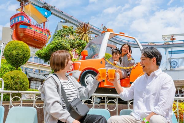 Festival Plaza games and food stalls at Asakusa Hanayashiki