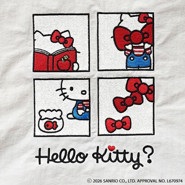 Hello Kitty embroidered bag in light gray