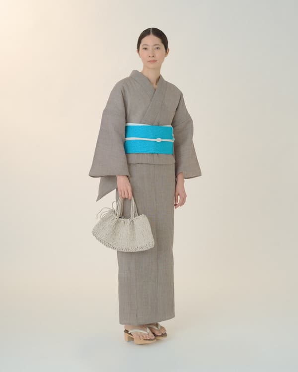 Near-Omi Crepe, Minute Plaid, Brown Gray