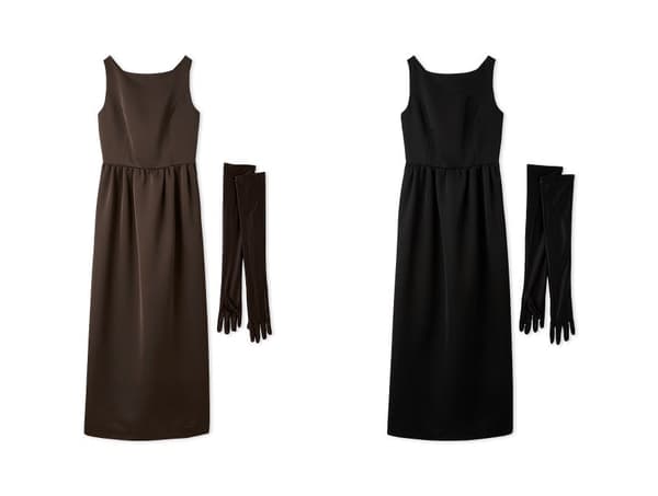 Back Ribbon Satin Dress – color variations