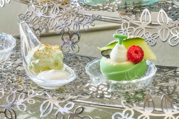 蛋白霜哈密瓜慕斯与哈密瓜奶酪慕斯