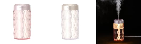 Crysta USB Humidifier in pink and silver