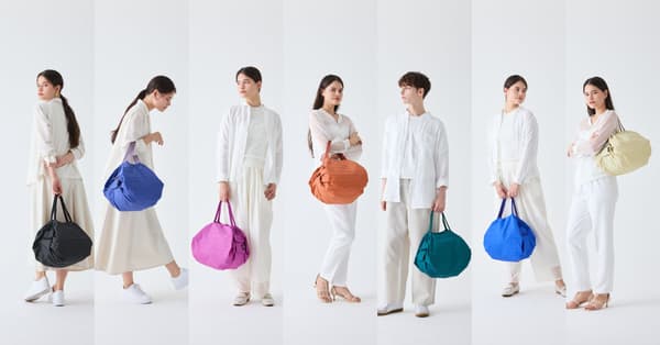 Shupatto Compact Bag M / (from left) Jet Black, Foggy Lake, Peony Petal, Brick Brown, Ever Green, Clear Sky, Cashew Nut