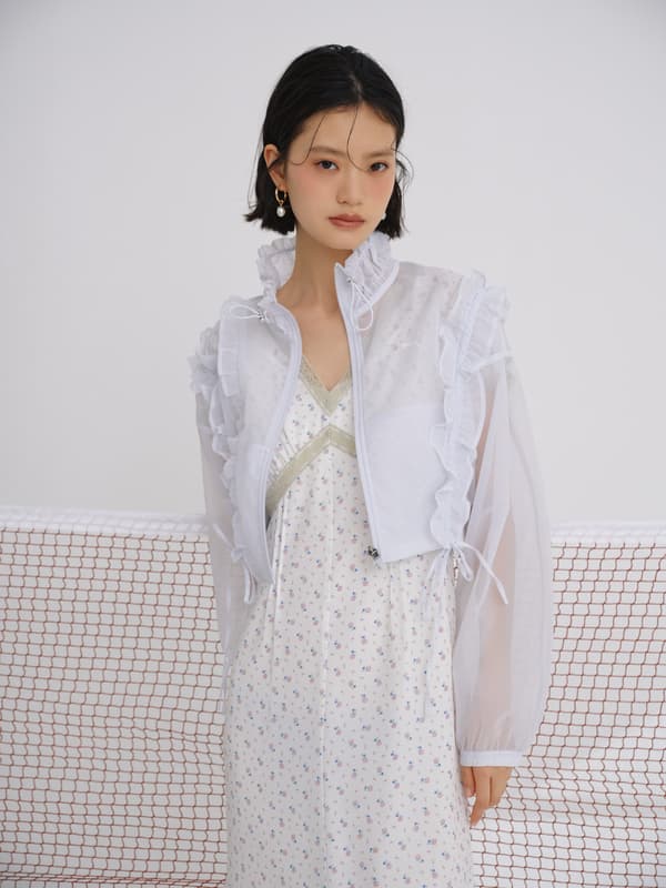 Lily Brown × Puma 薄纱荷叶边夹克 – 正面