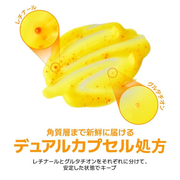 레티날과 글루타치온을 분리하여 안정적으로 유지하며 각질층까지 신선한 상태로 전달하는 듀얼 캡슐 포뮬러