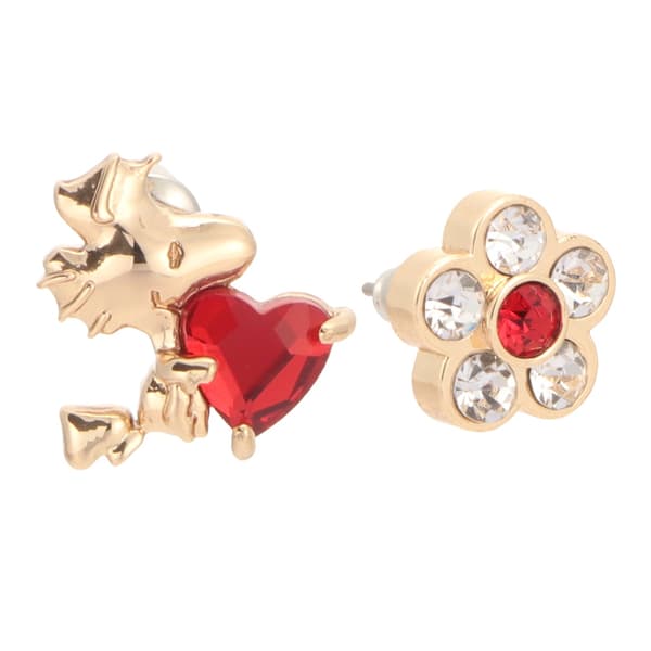 MARY QUANT × PEANUTS™ heart bijou pierced earrings