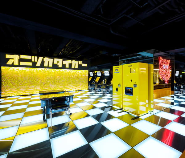M2F amusement area at the Onitsuka Tiger Shinjuku flagship store