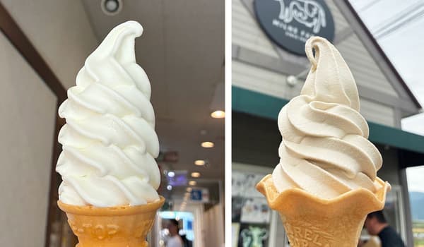 North Plain Farm soft cream (left) and Milne Farm