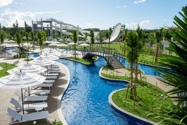 The lazy river pool
