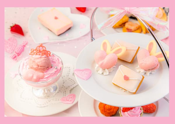 Queen of Hearts Love Letter Afternoon Tea - Strawberry Party - & Love Rabbit Heart Milk & Strawberry Princess Parfait