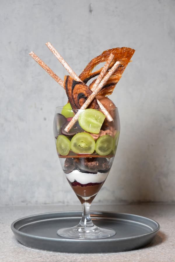 Fruit and Chocolate Parfait – Shine Muscat and Grapes