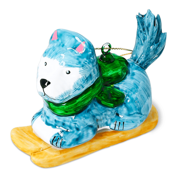 Dog ceramic ornament