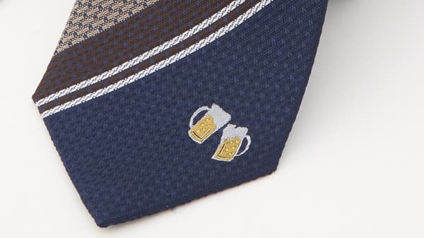 Beer and car motif neckties
