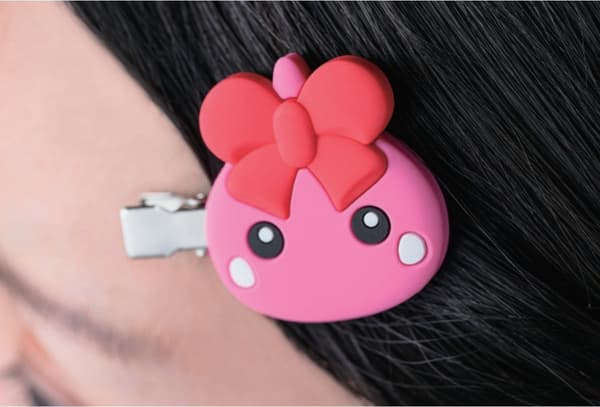 深粉色 Hoppe-chan 瀏海夾