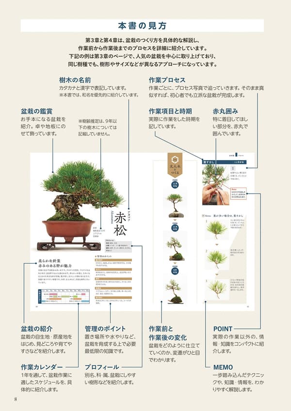 第3章和第4章讲解了如何按树种专门制作盆栽