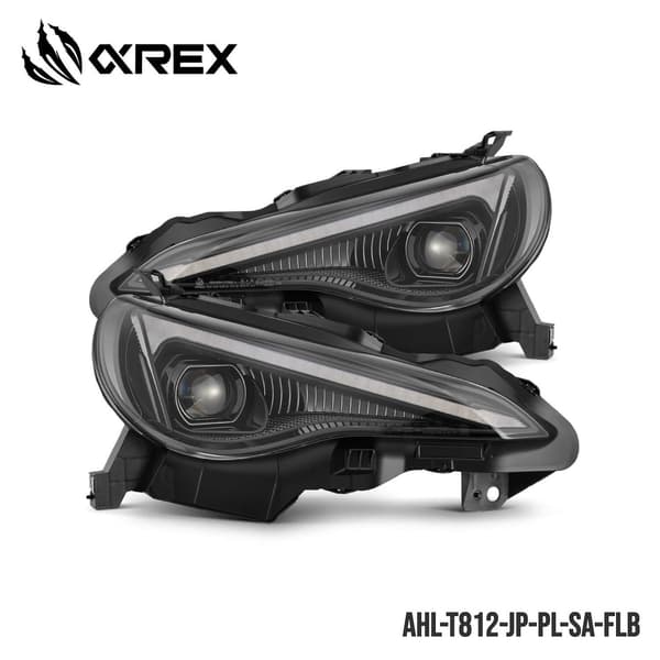 Faros de proyector LED LUXX de AlphaRex en color Alpha Black, número de pieza AHL-T812-JP-PL-SA-FLB
