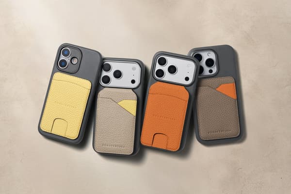 Magnet Stand Card Case Bicolor Shrink Leather
