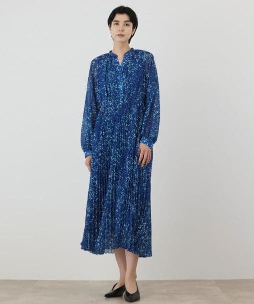 GRACE CONTINENTAL Minamo Dot Print Pleated Dress