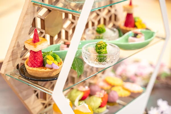 Garden and high tea setting