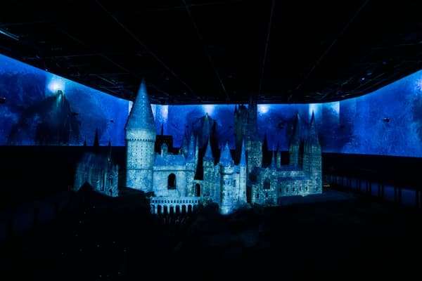 The stag Patronus appears at the Hogwarts Castle model finale