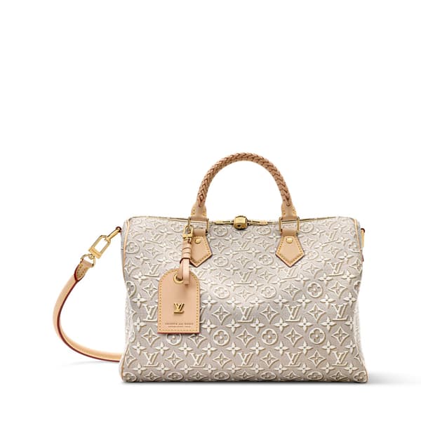 Louis Vuitton Speedy Soft 30 dalam kanvas jacquard Monogram Emblem
