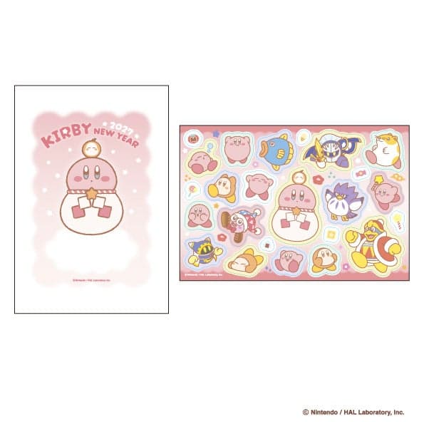 Set Kartu Pos Ucapan Tahun Baru Kirby 2027 dengan Stiker Bonus