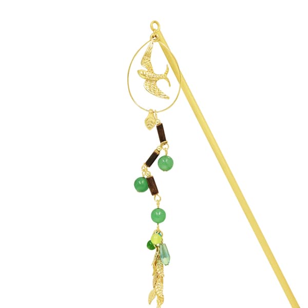 木渡鸟单簪 - 绿色