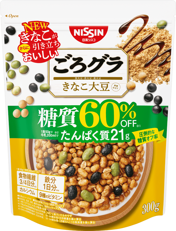 ごろグラ 减糖60% 黄豆粉豆