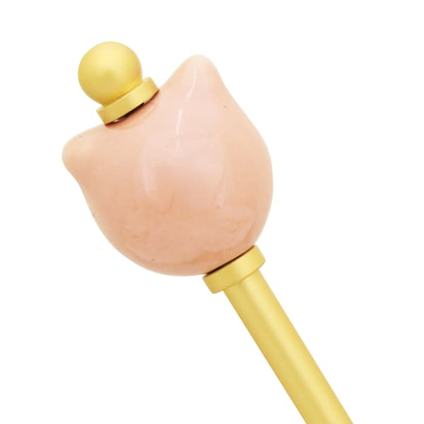 极光桃猫咪造型陶瓷发簪