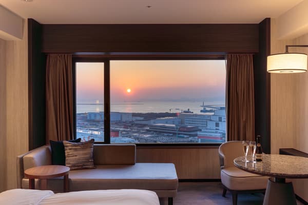 Sunset view from guest room