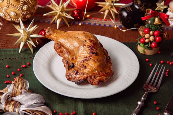 Pollo ahumado navideño con hueso