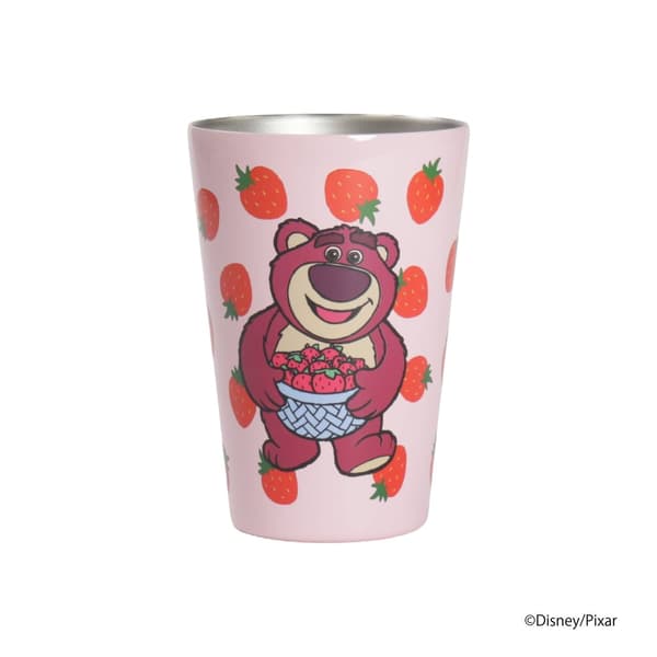 Vaso de acero inoxidable con diseño de Lotso, vista frontal