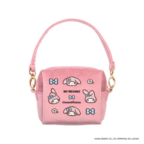 Kantong pegangan My Melody dan Kuromi berbahan beludru