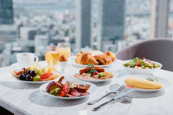 The breakfast buffet, featuring a colorful array of chef-crafted dishes for a pleasant morning