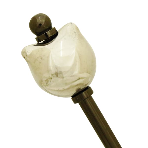 银色猫咪造型陶瓷发簪