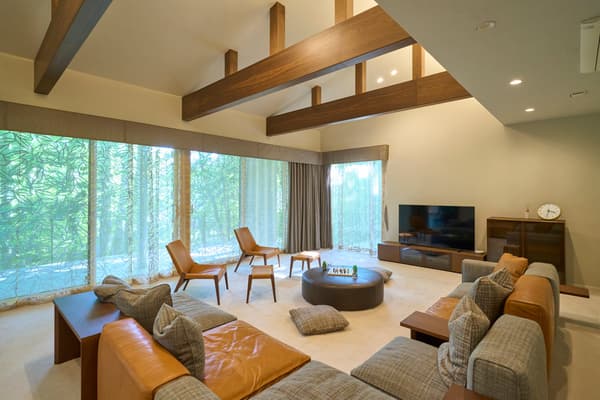 Spacious living room with natural light