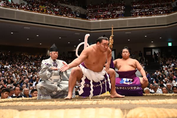 Hoshoryu in the ring ©Japan Sumo Association