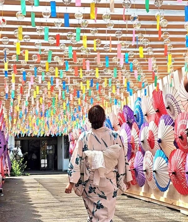 About 6,000 wind chimes decorate the Wish-Making Wind Chime Festival
