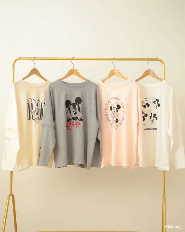 米奇和朋友叠层印花长款 T 恤