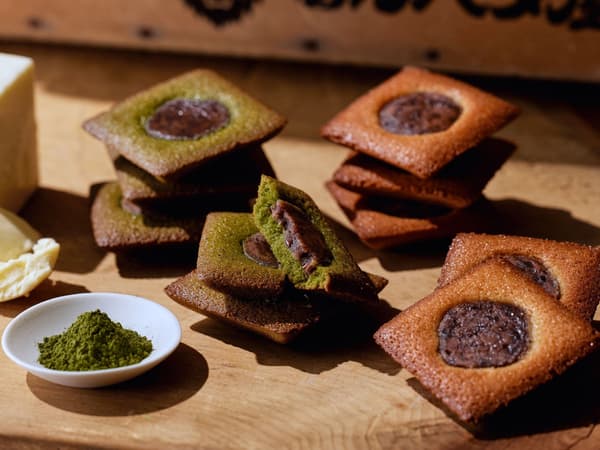 餡奶油費南雪與宇治抹茶組合