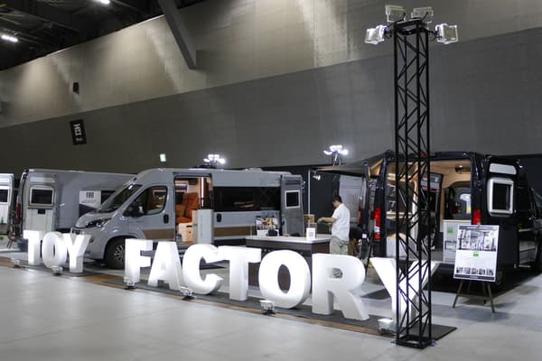 FIELDSTYLE EXPO 2024 — Toy Factory exhibited camping cars alongside bike transporter and cafe-style Ducato models at the 2024 edition
