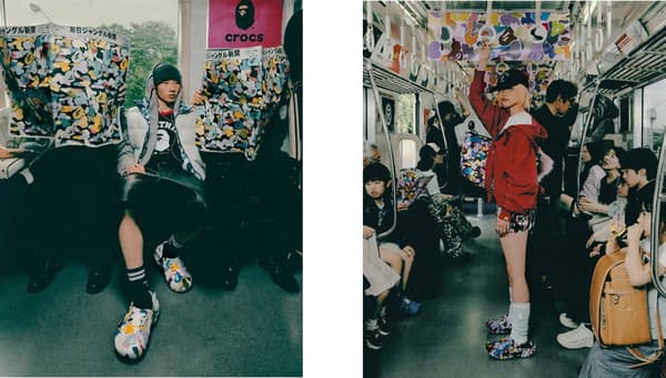 Visuales de la campaña de colaboración BAPE x Crocs Echo 2