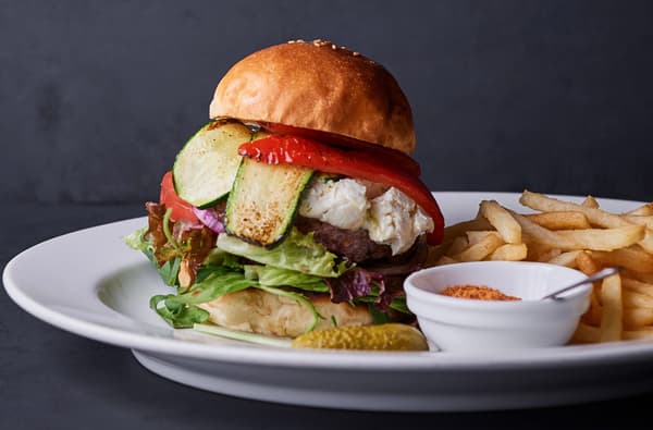 Herb & Garlic Cheese with Colorful Vegetables Burger