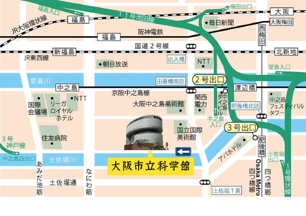 Peta akses ke Osaka Science Museum